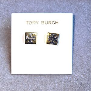 Tory Burch Silver and Gold Stud Earrings